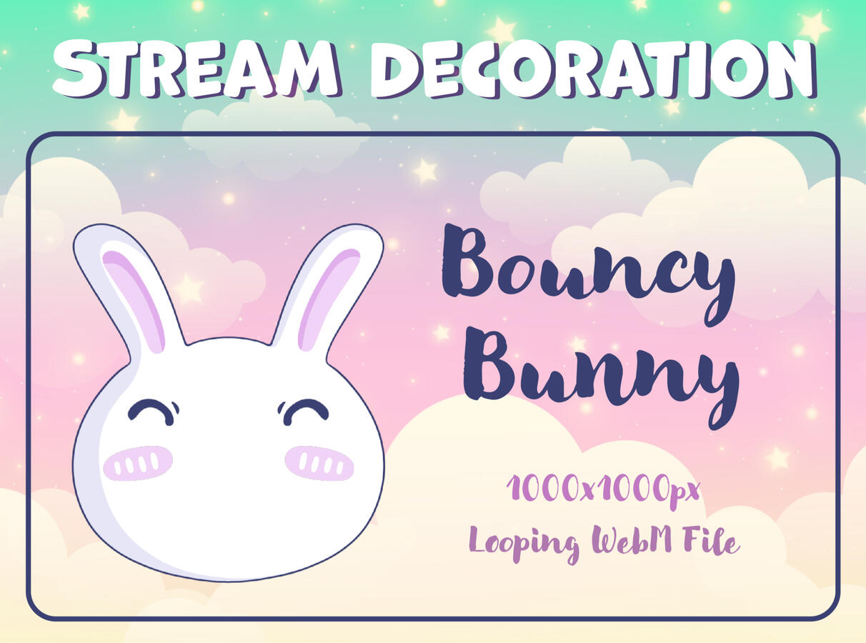 A twitch stream decoration featuring a bouncy bunny